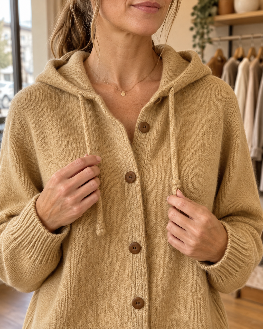 Greta - Hooded Knit Cardigan