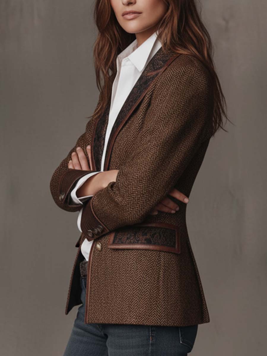 Gisèle | Blazer with Chevron Print Insets
