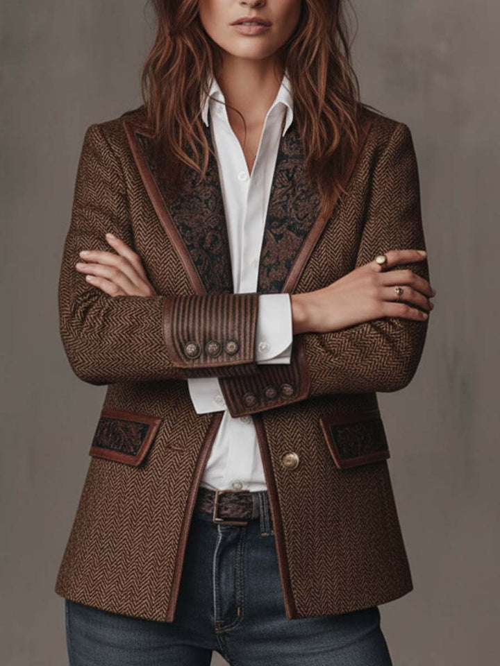 Gisèle | Blazer with Chevron Print Insets