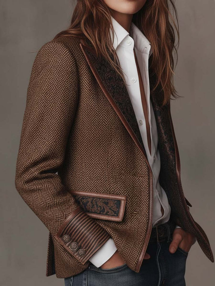 Gisèle | Blazer with Chevron Print Insets