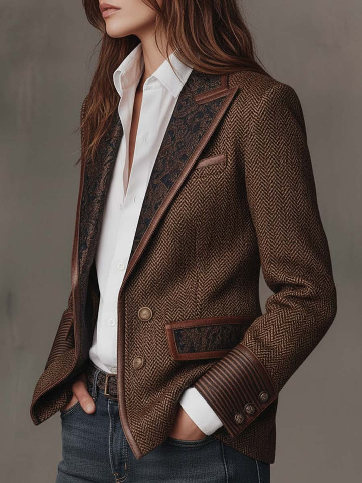 Gisèle | Blazer with Chevron Print Insets