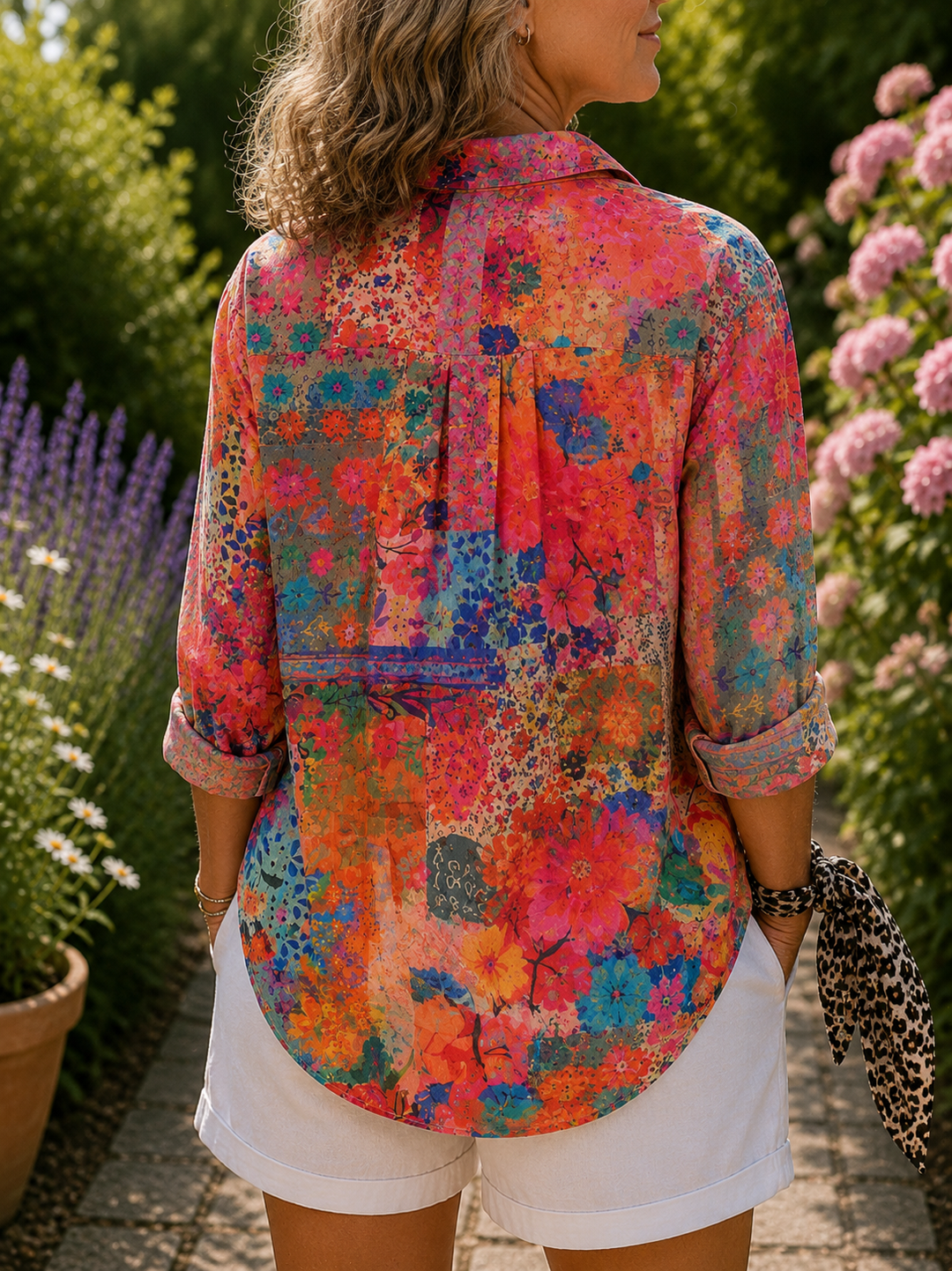 Anica | Vibrant Artistic Button-Up Blouse