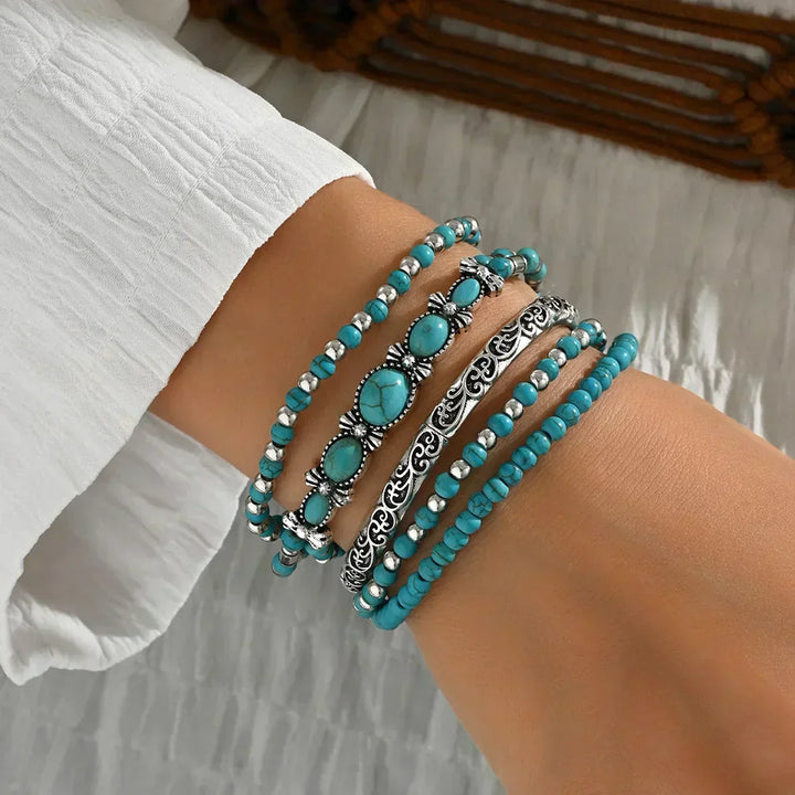 Celestina | Set of Bracelets with Turquoise Beads