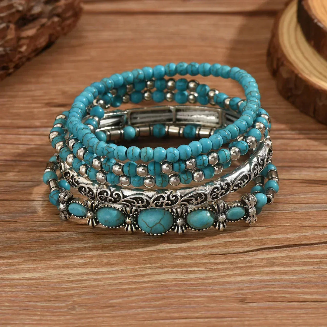 Celestina | Set of Bracelets with Turquoise Beads