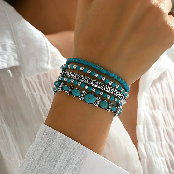 Celestina | Set of Bracelets with Turquoise Beads