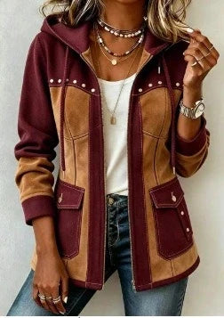 Bi-Material Hooded Jacket Véronique