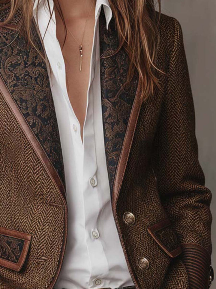 Gisèle | Blazer with Chevron Print Insets