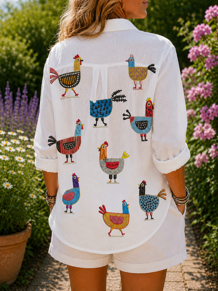 Ingrid | Playful Hen Blouse