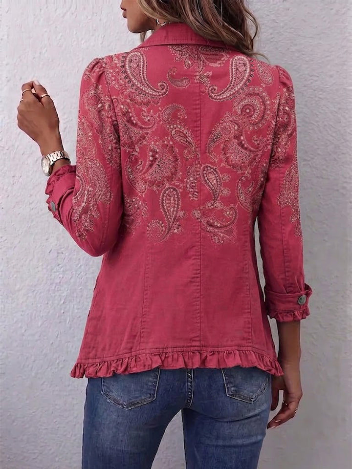 Isotta | Vintage Paisley Jacket with Ruffles