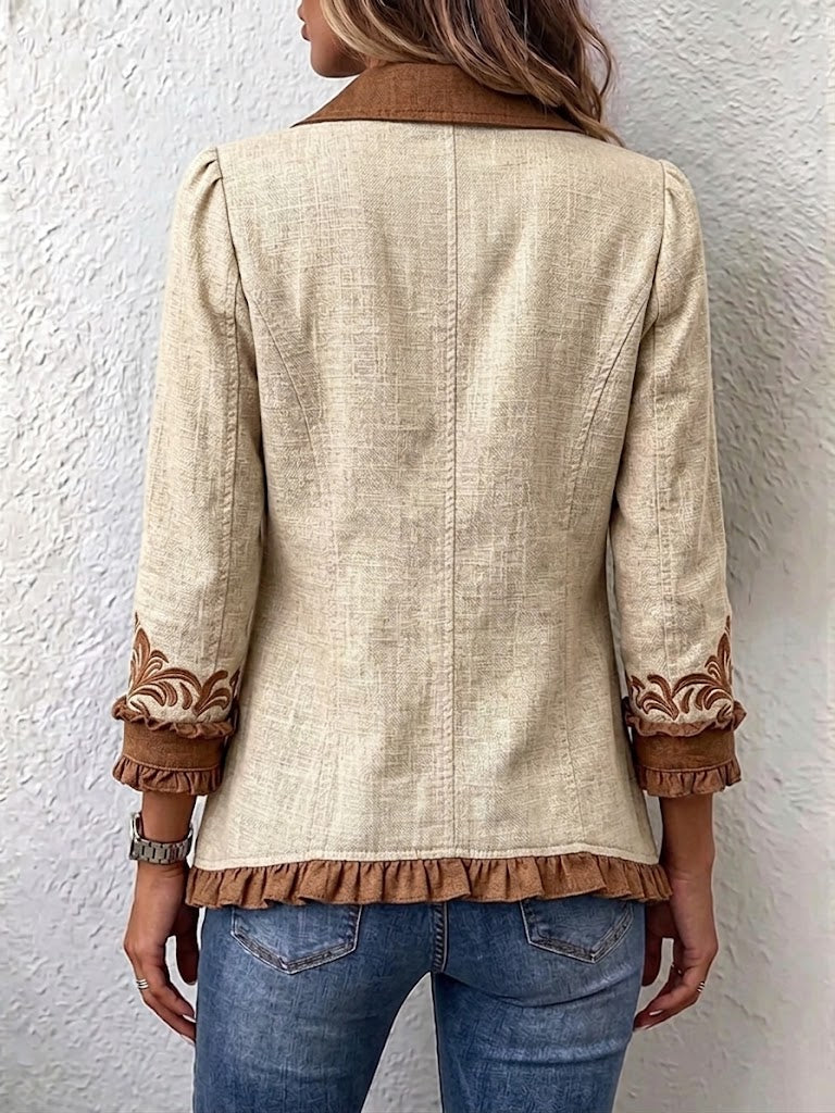 Ottavia | Vintage Floral Bohemian Jacket with Ruffles