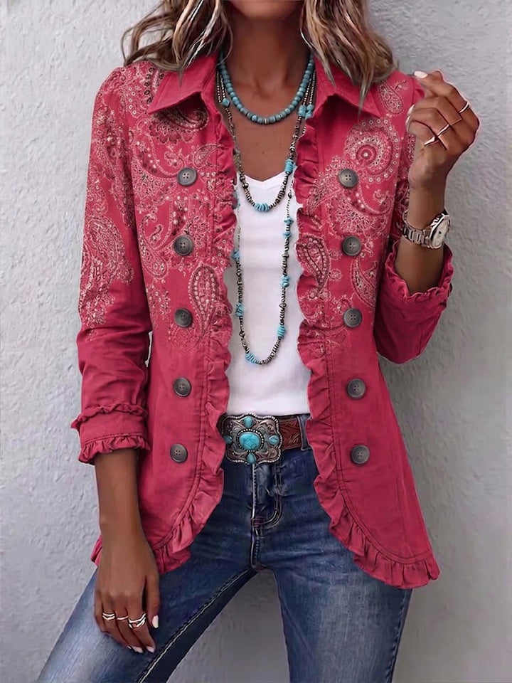 Isotta | Vintage Paisley Jacket with Ruffles