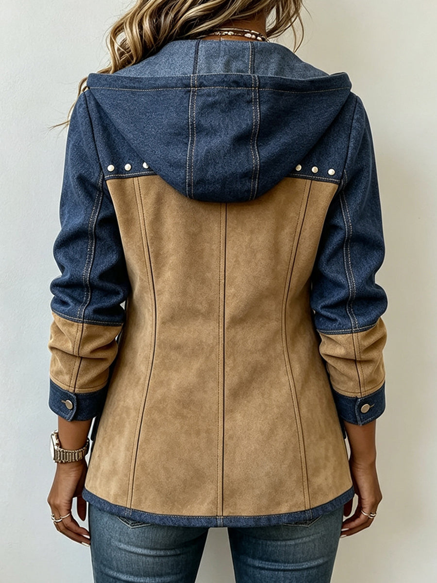 Bi-Material Hooded Jacket Véronique