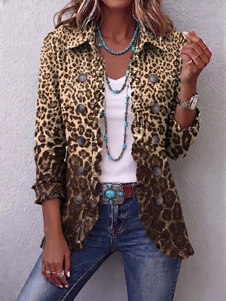 Ilaria | Leopard Jacket with Ruffles